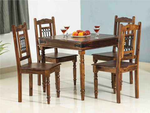 Sheesham Wood Dining Table Set 4 Seater