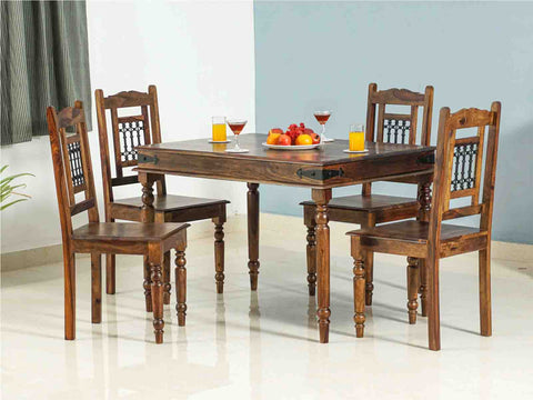 Sheesham Wood Dining Table Set 4 Seater