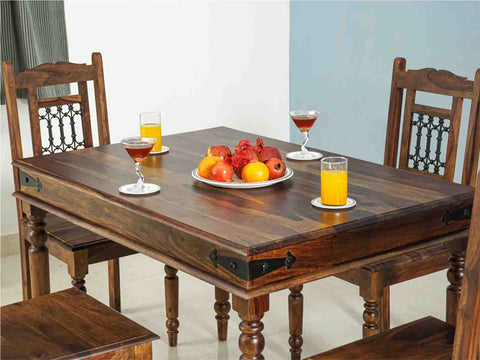 Sheesham Wood Dining Table Set 4 Seater