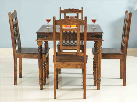 Sheesham Wood Dining Table Set 4 Seater