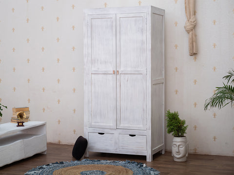 Duraster Novo Premium Distress Solid Acacia wood Wardrobe Cabinet #1