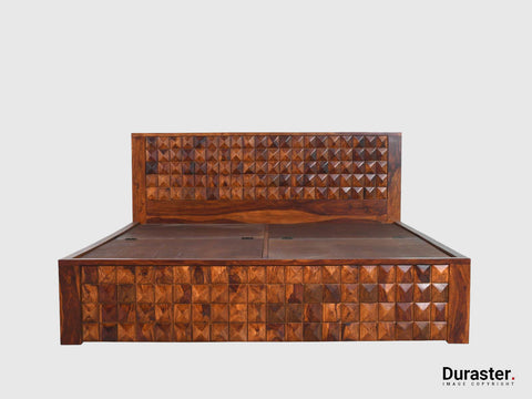 Duraster Aristocrat Solid Sheesham Wood Storage King Size Bed #8