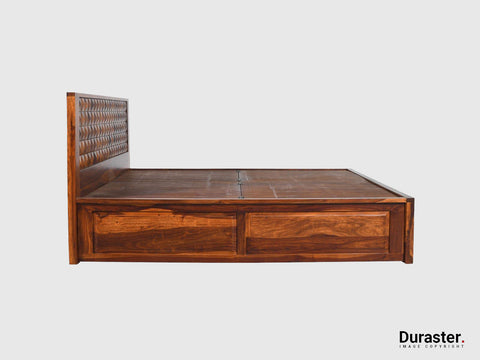 Duraster Aristocrat Solid Sheesham Wood Storage King Size Bed #8
