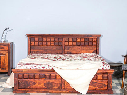 Aristocrat Solid Wood Storage King Size Bed 
