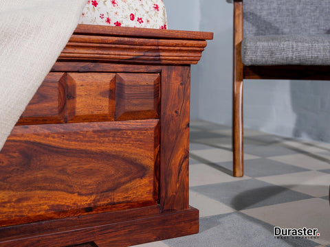 Aristocrat Solid Wood Storage King Size Bed 
