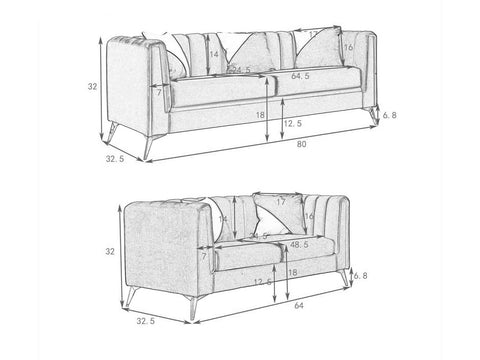 3 Seater Fabric Sofa