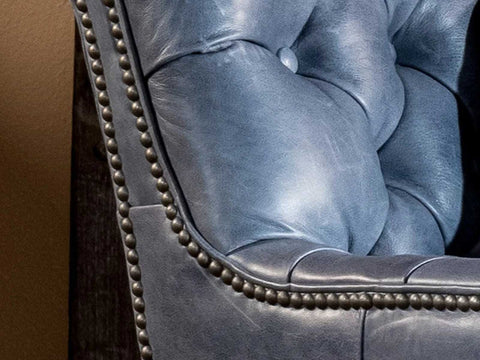 Duraster Chesterfield Single Seater Leather Armchair (Sky Blue)