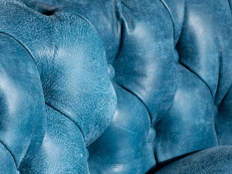 Duraster Chesterfield Single Seater Leather Lounge Chair (Sky Blue)