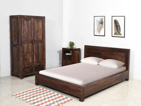 Duraster Gangaur Solid Sheesham Wood King Size Bed #1