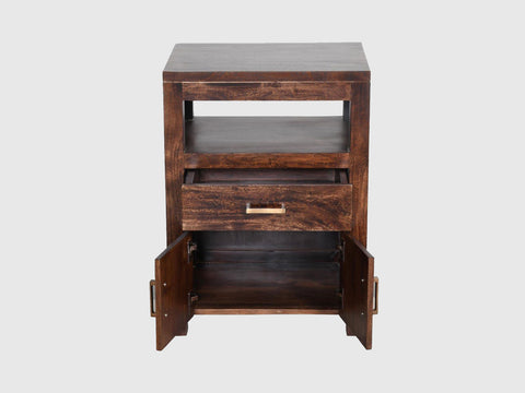 Duraster Gangaur Solid Wood Bedside with Storage #1