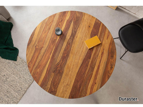 Torpedo Modern Sheesham Wood Dining Table with Iron Legs#3 - Duraster 