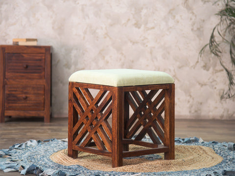 Duraster Ummed Solid Sheesham Wood Footrest Stool/Sitting Stool #1