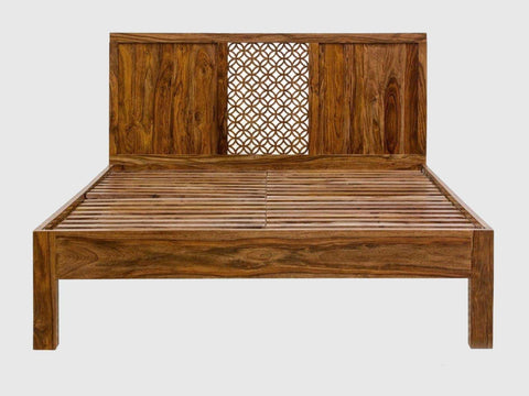 Duraster Vismit Solid Sheesham Wood Carved King Bed #1