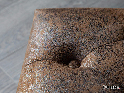 Norwich Chesterfield Buff Leather Ottoman #40 - Duraster 