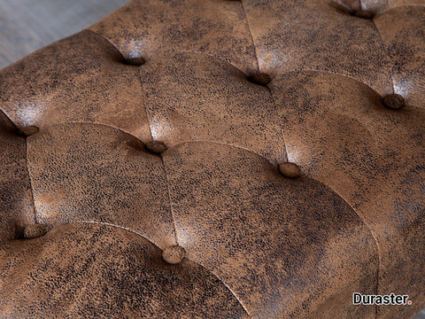 Norwich Chesterfield Buff Leather Ottoman #40 - Duraster 