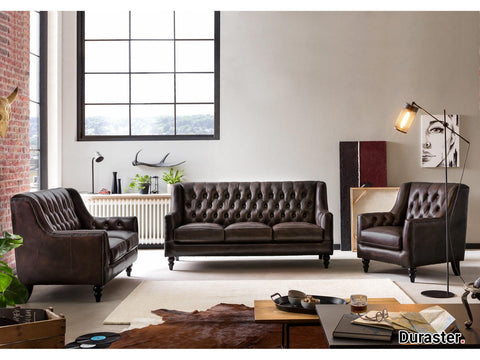 Norwich Colonial Brown Chesterfield 1 Seater Sofas #13 - Duraster 