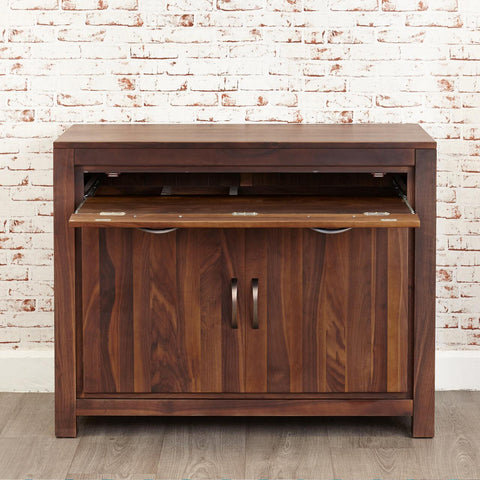 Marwar Sheesham Wood Walnut Home Office Table cum Sideboard Cabinet #2 - Duraster 