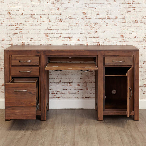 Marwar Sheesham Wood Walnut Computer Desk - Duraster 