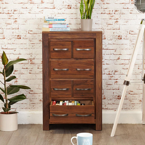 Marwar Sheesham Wood Walnut Chest of Drawer Cabinet #1 - Duraster 