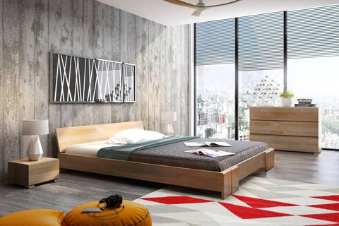 Preyas Mango wood Teak Finish Wooden Bed #13 - Duraster 