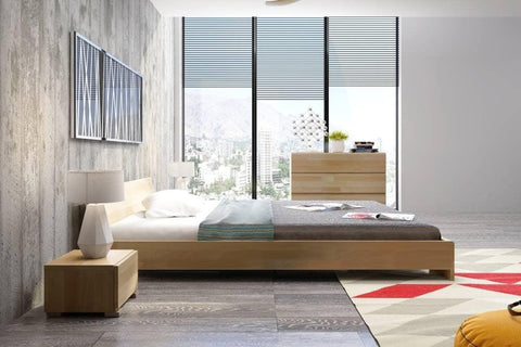 Preyas Mango wood Teak Finish Wooden Bed #13 - Duraster 