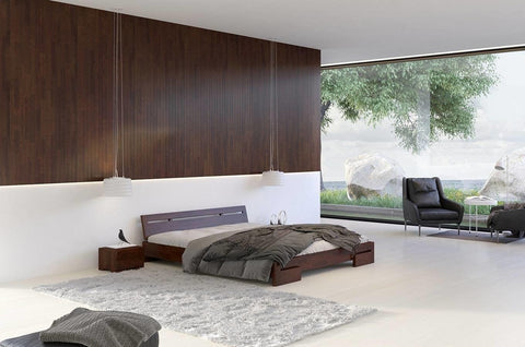 Preyas Mango wood Teak Finish Wooden Bed #10 - Duraster 