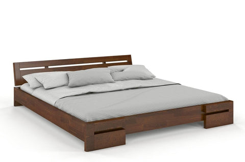 Preyas Mango wood Teak Finish Wooden Bed #10 - Duraster 