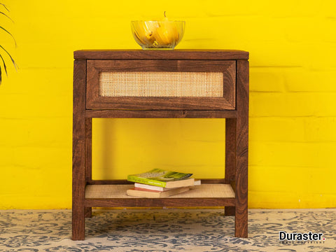 Rotterdam Stylish Acacia wood Cane Side table  #2 - Duraster 