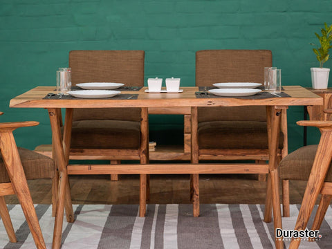 Hawkin Solid wood Handmade Live Edge Dining Set #1 - Duraster 
