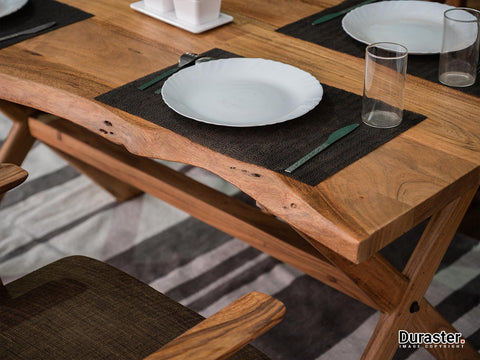 Hawkin Solid wood Handmade Live Edge Dining Set #1 - Duraster 
