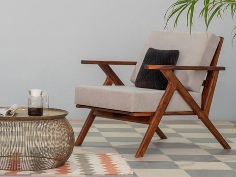 Ummed Modern Sheesham wood lounge  Chair#4 - Duraster 